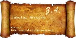 Zabolai Arnolda névjegykártya